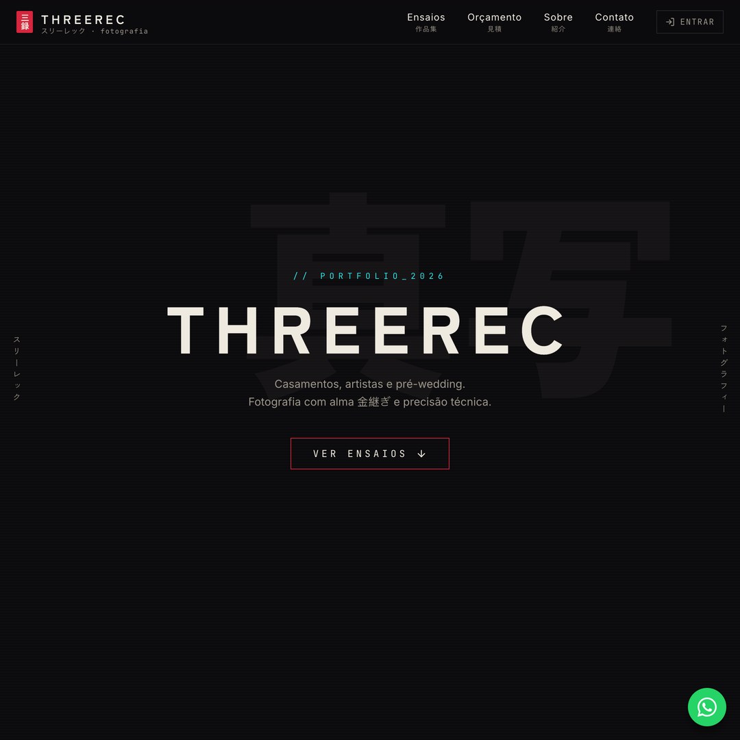 Screenshot do site THREEREC
